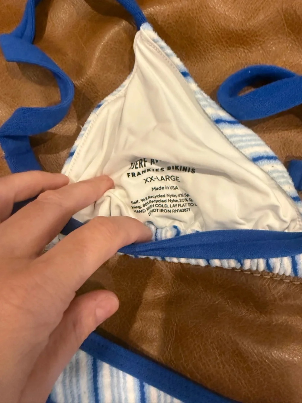 Frankie’s Bikinis x Djerf Avenue Striped Terrycloth Bikini